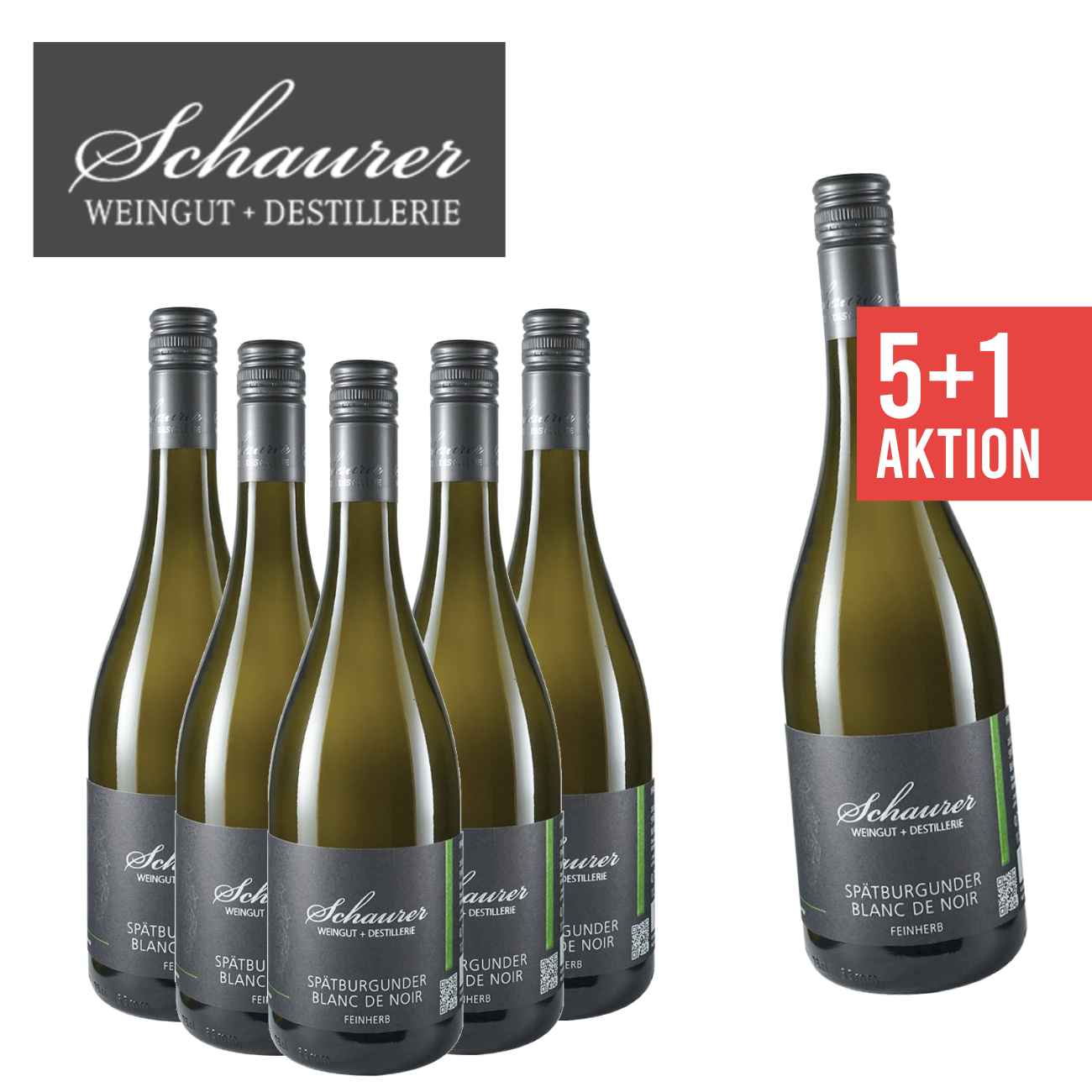 5+1 Spätburgunder Blanc de Noir Spätlese feinherb 0,75 L - Weingut Schaurer