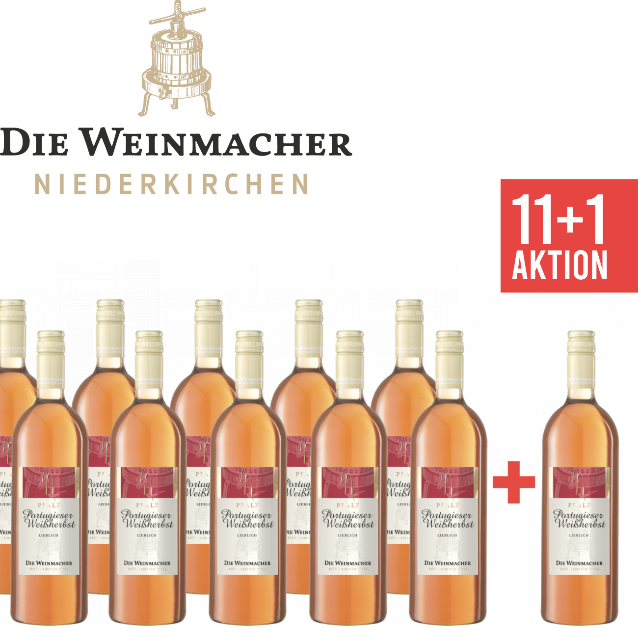 11+1 Portugieser Weißherbst lieblich 1,0 L ► Die Weinmacher | Pfalz