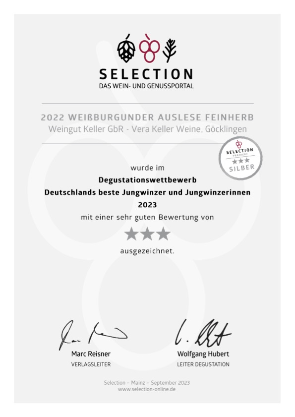 2022 Weißburgunder Auslese feinherb 0,75 L - Vera Keller Weine