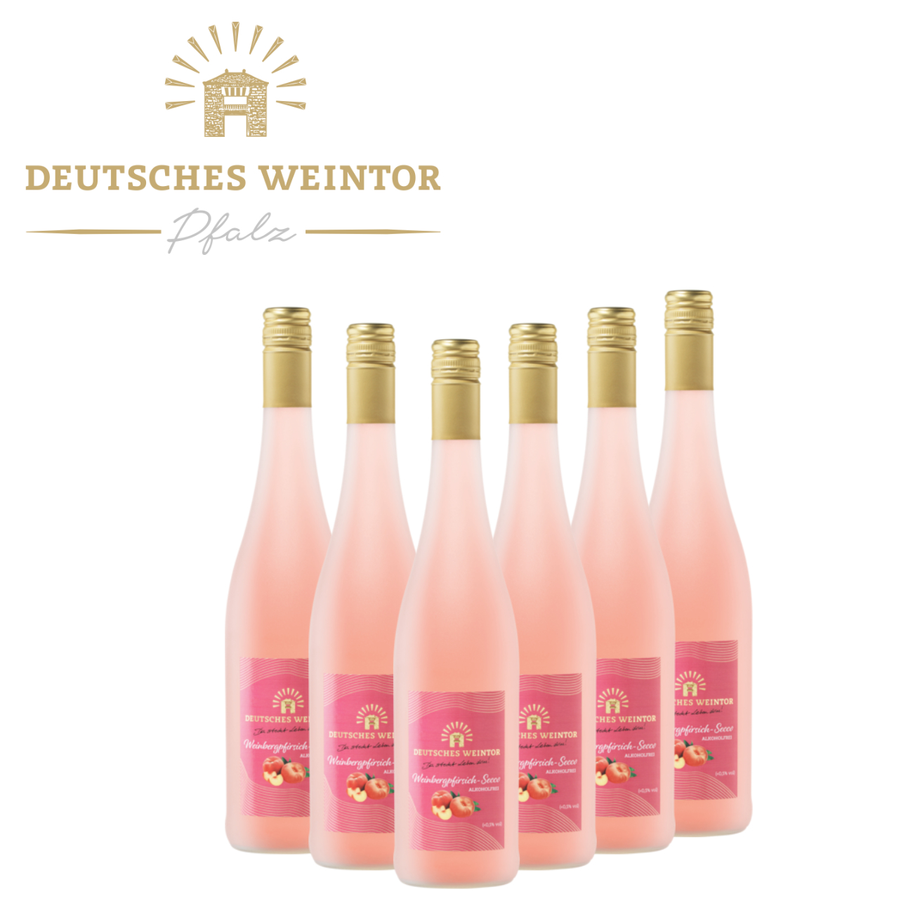 Weinbergpfirsich-Secco Alkoholfrei 6 x 0,75 L - Deutsches Weintor