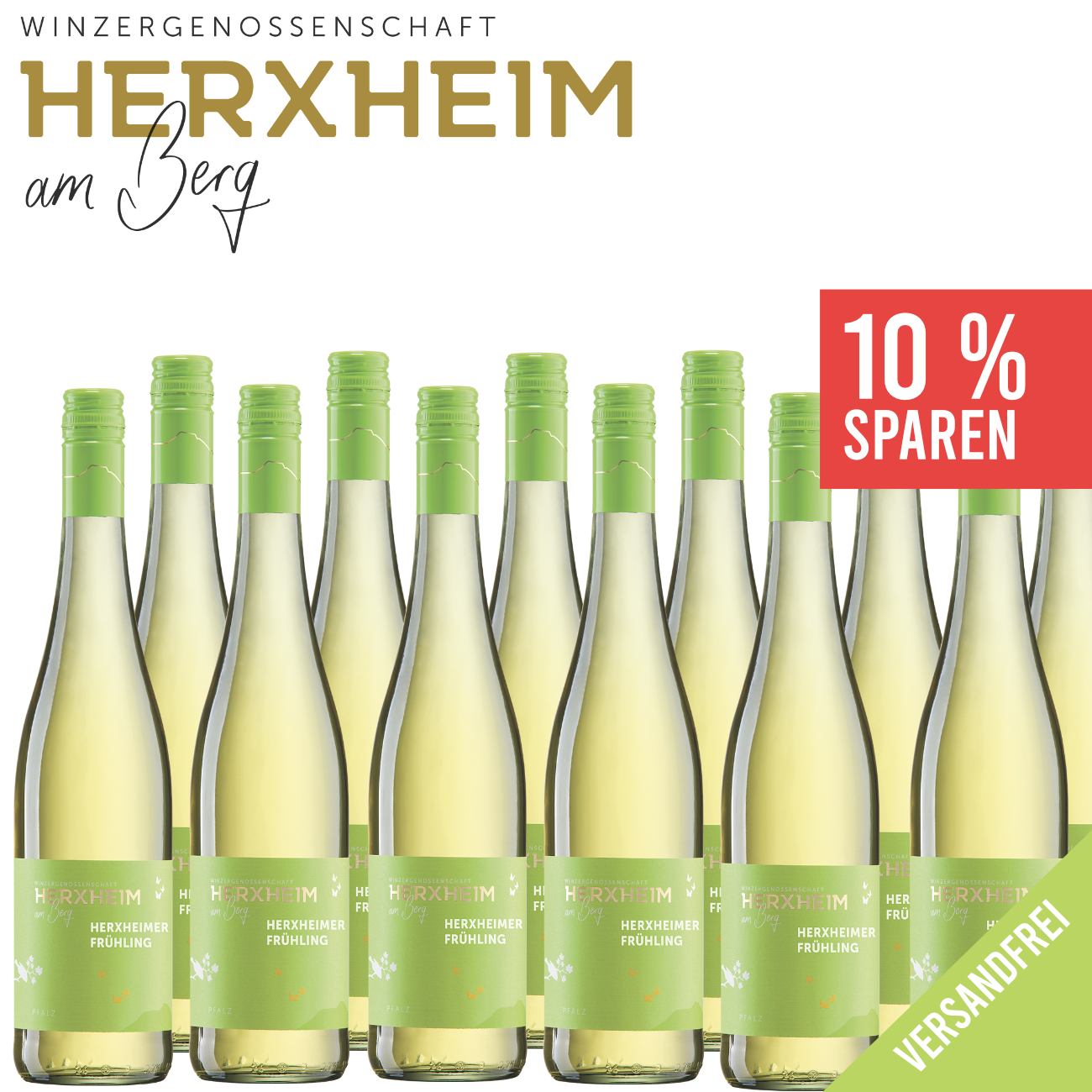 2023 HERXHEIMER FRÜHLING Cuvée Weiß trocken 12 x 0,75 L - WG Herxheim am Berg