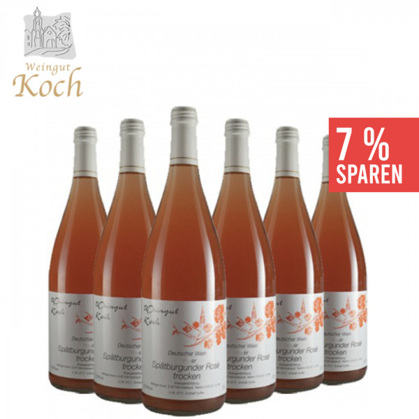 Spätburgunder Rosé trocken 6 x 1,0 L ► Weingut Koch ★ Angebot