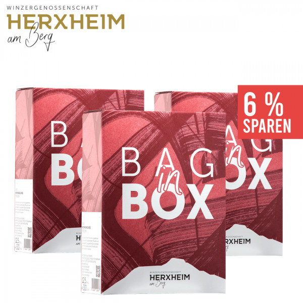3 x Bag in Box Rotweincuvée 3,0 L ► WG Herxheim | Pfalz ★ Angebot
