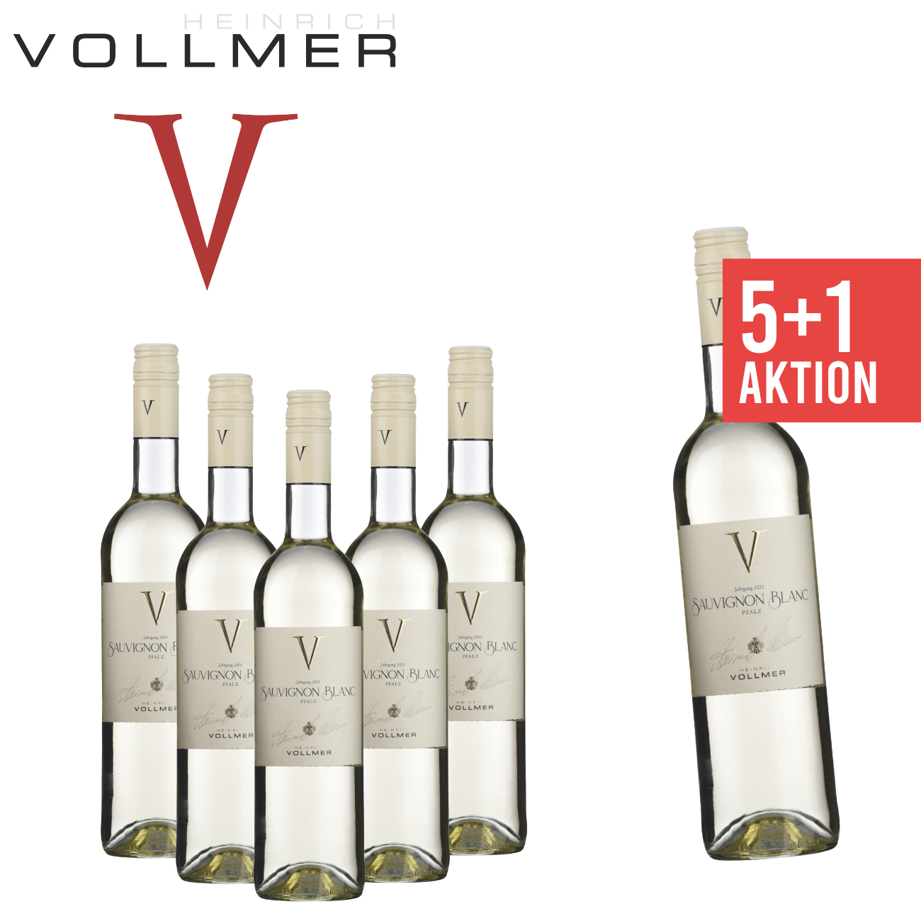 5+1 Sauvignon Blanc feinherb 0,75 L Traubenspiel - Weingut Heinrich Vollmer