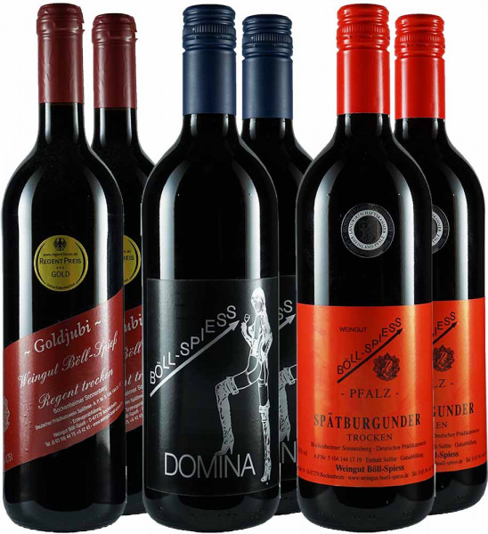 Exklusives Rotweinpaket trocken 6 x 0,75 L ► Böll-Spiess