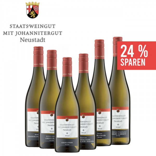 Weinpaket Weißwein 6 x 0,75 L - Staatsweingut mit Johannitergut Neustadt