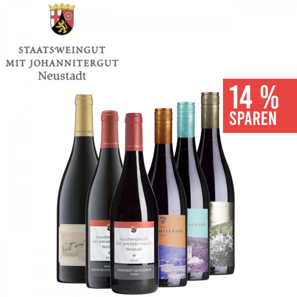 Rotwein-Weinpaket 6 x 0,75 L - Staatsweingut mit Johannitergut Neustadt