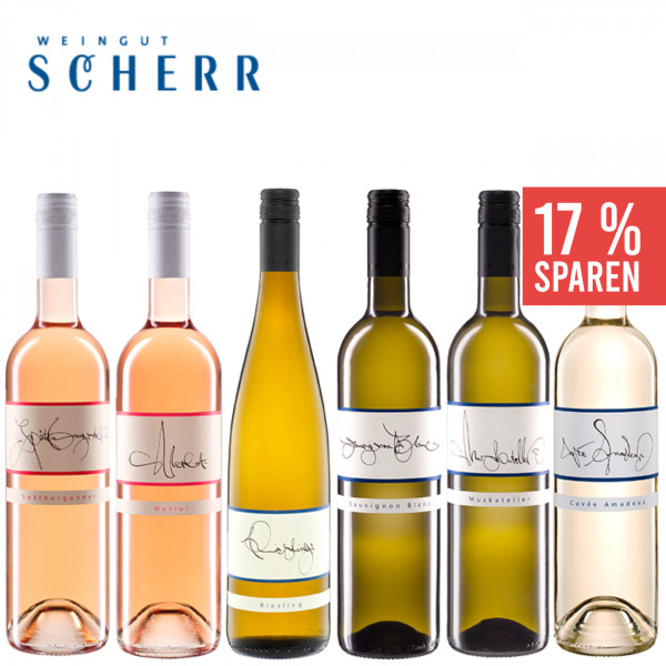 So schmeckt der Sommer! 6 x 0,75 L Weinpaket ► Weingut Scherr | Pfalz